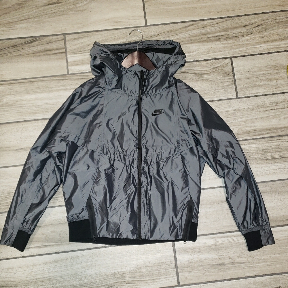 Nike metallic slate black windbreaker.